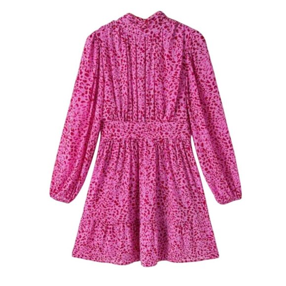 ✨Entro Pink Leopard Print High Neck Mini Dress – NWOT , Flirty, & Chic✨Small - Picture 3 of 12